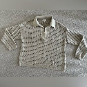 Women's Beige V-Neck Sweater